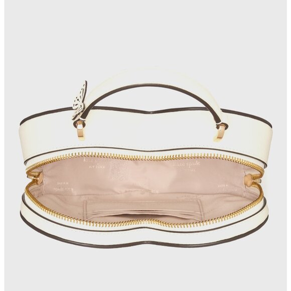 New Kate Spade Love Shack Perforated Heart Crossbody 3D Butterfly Meringue - Picture 4 of 5